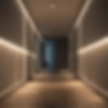 Stylish LED strip lighting illuminating a corridor