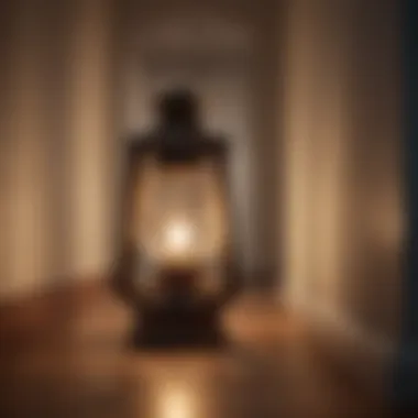Vintage Lantern in Hallway Vintage lantern providing warm light in a hallway