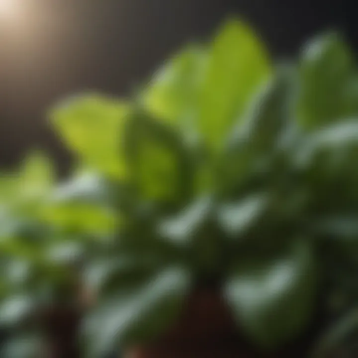 A close-up of vibrant basil leaves thriving in sunlight