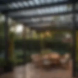 A beautifully designed pergola showcasing elegant roof slats