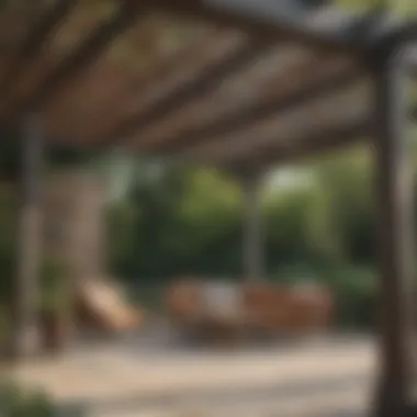 Finishing touches on a completed pergola roof