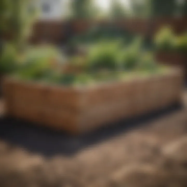 Selection of materials for building a raised bed, including wood and soil options