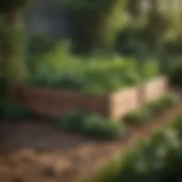 A well-constructed raised bed filled with rich soil and healthy plants