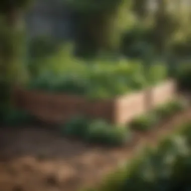 A well-constructed raised bed filled with rich soil and healthy plants
