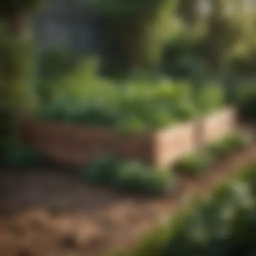 A well-constructed raised bed filled with rich soil and healthy plants