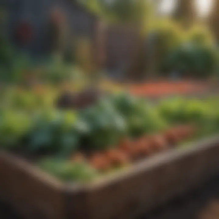Vibrant vegetables thriving in a raised bed environment