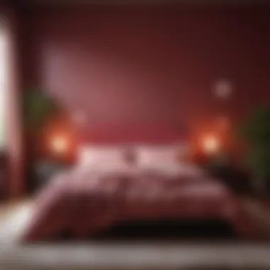 Romantic color palette featuring deep reds and soft pinks
