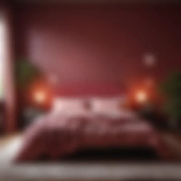 Romantic color palette featuring deep reds and soft pinks
