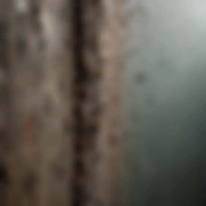 Close-up of mold growth on a wall