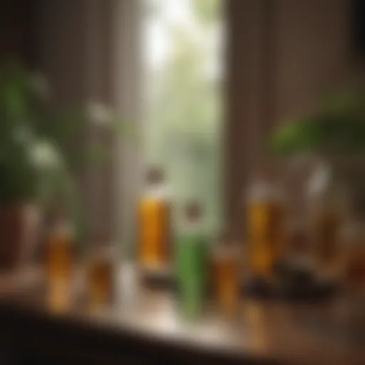 A collection of essential oils arranged elegantly for home fragrance