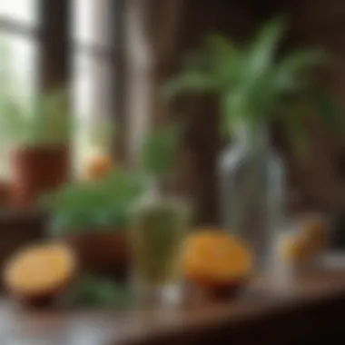 Natural ingredients like herbs and fruits for home scenting