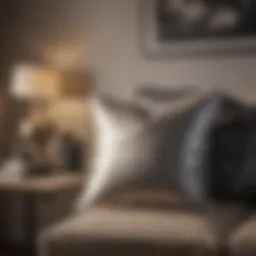 Elegant arrangement of throw pillows in a modern living room