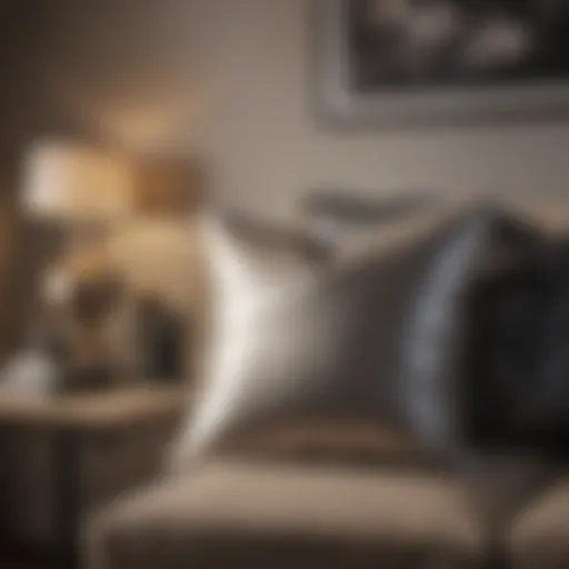 Elegant arrangement of throw pillows in a modern living room