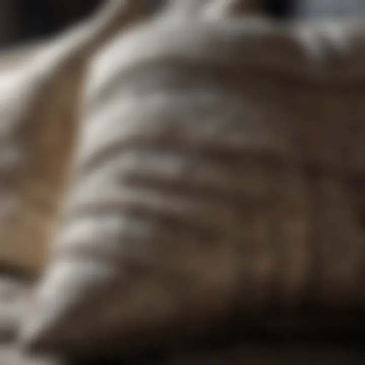 Layered throw pillows showcasing a variety of textures and patterns