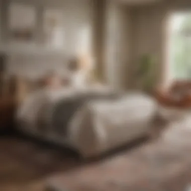 Cozy Bedroom with Plush Area Rug A cozy bedroom featuring a plush area rug that complements the bed and overall decor.