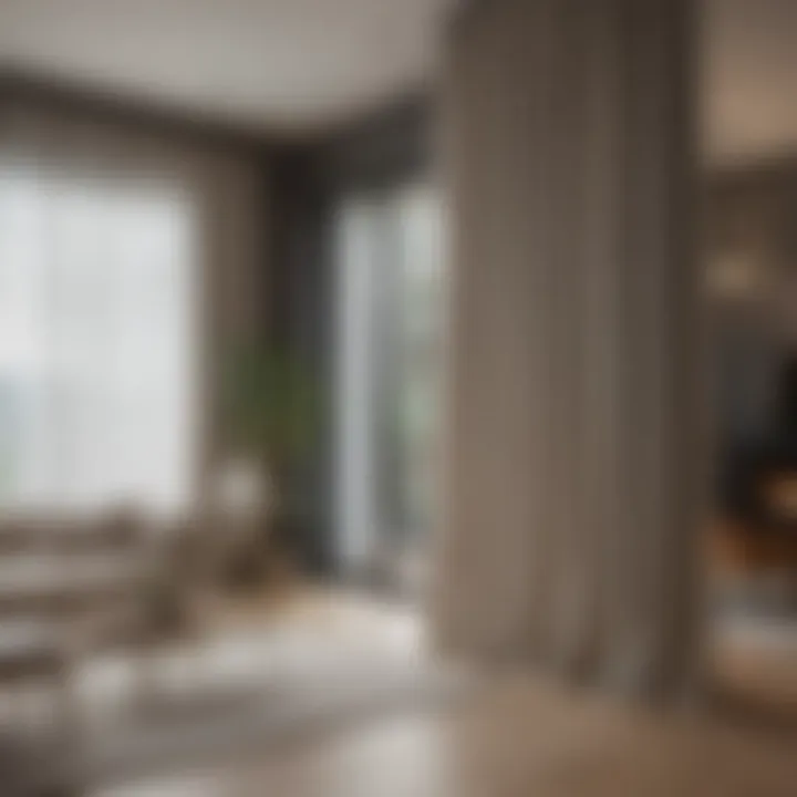 Modern interior showcasing non-damaging curtain solutions