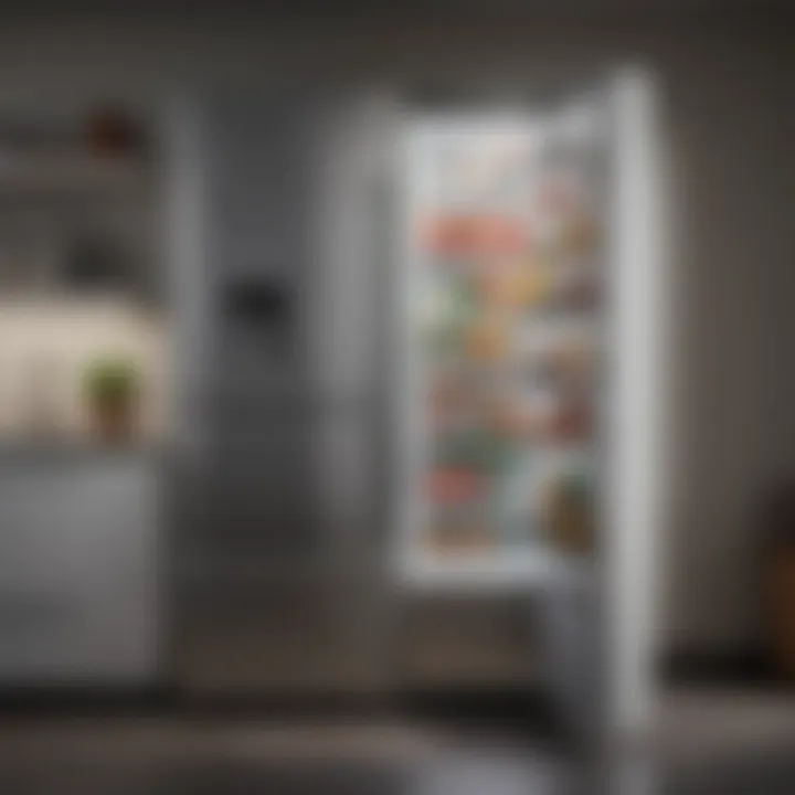 Trendy top-freezer refrigerator blending with modern decor