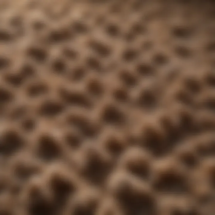 Close-up of thick pile carpet fibers