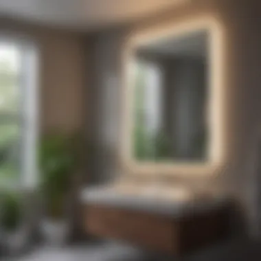 Ambient Lighting Above a Mirror Cabinet Elegant bathroom mirror cabinet with ambient lighting