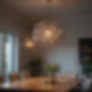 Contemporary chandelier featuring geometric designs