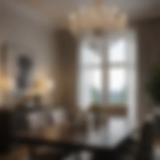 Elegant crystal chandelier illuminating a modern living space