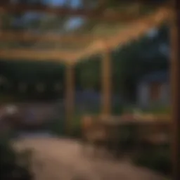 Elegant string lights adorning a modern pergola