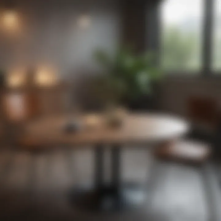 Compact round table perfectly fitting a small dining area