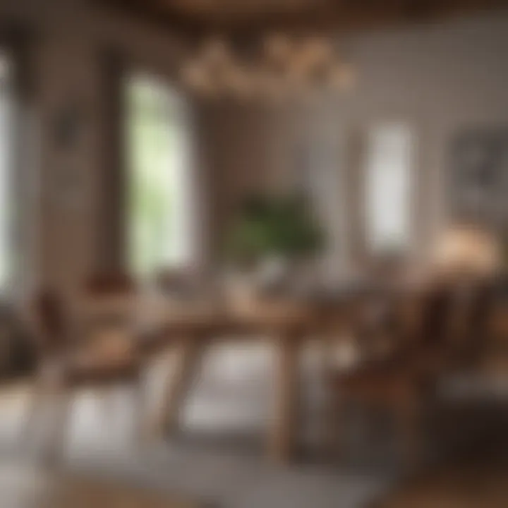Elegant wooden dining table set in a modern interior