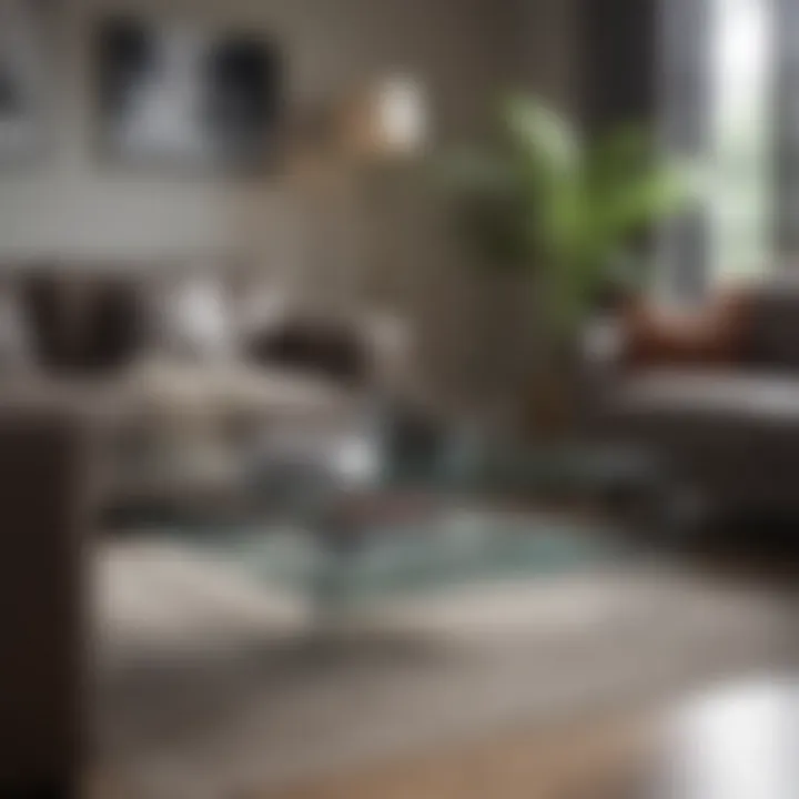 Stylish glass coffee table in a contemporary living room