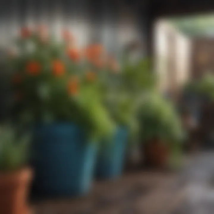 A small garden showcasing sustainable container practices