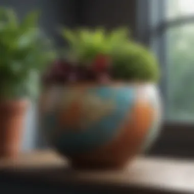 Diverse Plant Life in Creative Containers A variety of colorful plants in unique containers