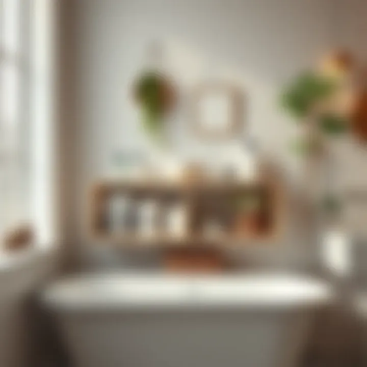 Chic bathroom decor with hanging organizers and creative storage options