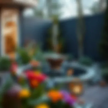 An elegant water feature designed for a corner yard, enhancing relaxation and tranquility