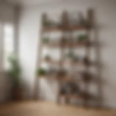 Ladder-Style Shelving for Eclectic Spaces Unique ladder-style shelving in an eclectic home
