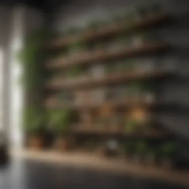 Artful Open Shelving with Natural Touches Artistic open shelving displaying decor and plants