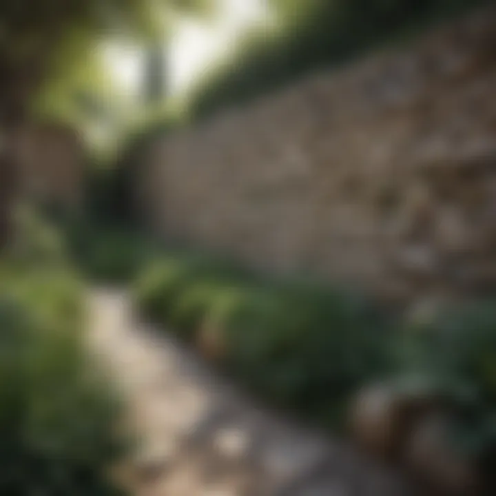Charming stone wall providing rustic garden separation
