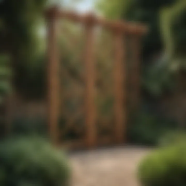 Elegant wooden garden divider with trellis
