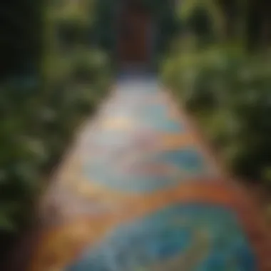 Vibrant Mosaic Pathway Inspiration A colorful mosaic pathway enhancing garden aesthetics