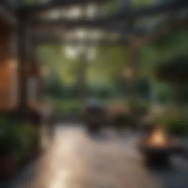 Elegant Patio Grilling Setup Elegant patio grilling setup surrounded by greenery