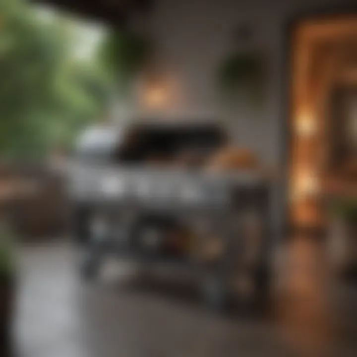 Contemporary grilling station integrated with smart technology