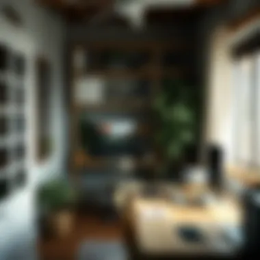 Cozy workspace with natural light and greenery