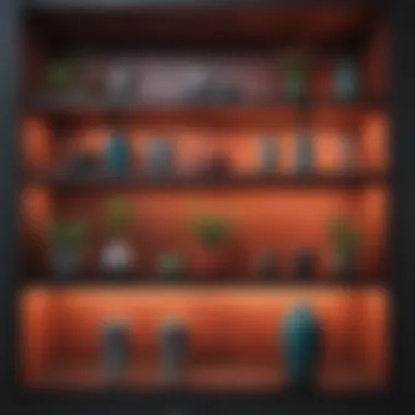 Vibrant Color and Texture in Shelf Decoration Creative use of color and texture in shelf decor
