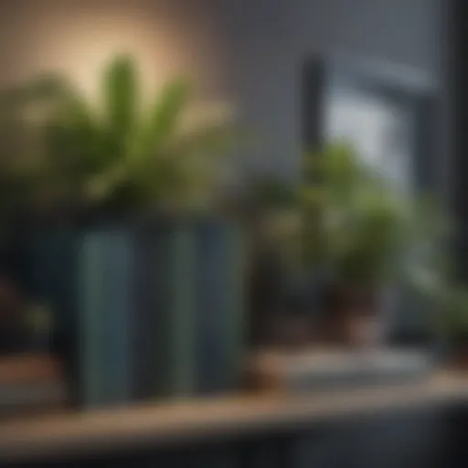 Elegant display of books and plants on a small shelf