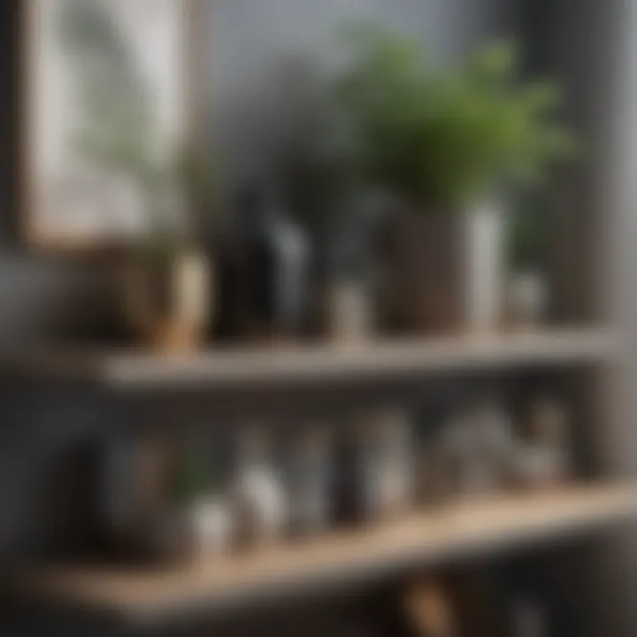 Minimalist shelf showcasing curated decorative items