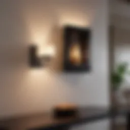 Elegant wall-mounted fireplace sconce in a modern living room