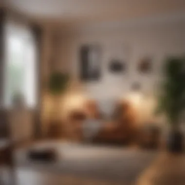 Cozy Reading Nook in Living Room Cozy reading nook featuring ambient lighting and comfortable seating