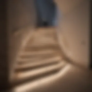 Modern LED Staircase Illumination Elegant LED lighting illuminating a modern staircase