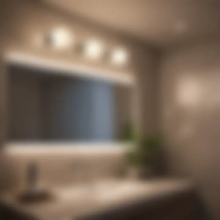 Different styles of LED bathroom lamps on display