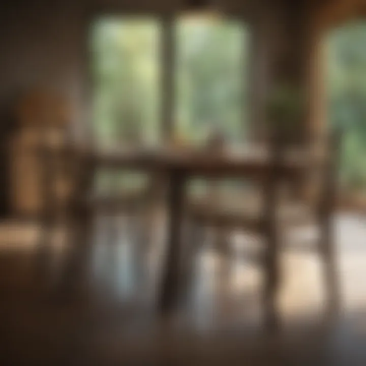 Rustic log dining chairs around a contemporary table
