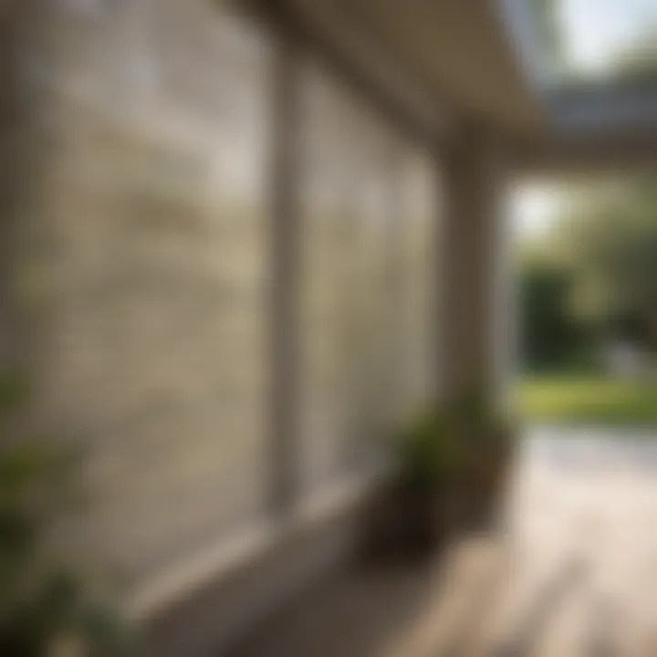 Sheer blinds creating a soft, airy atmosphere on a patio